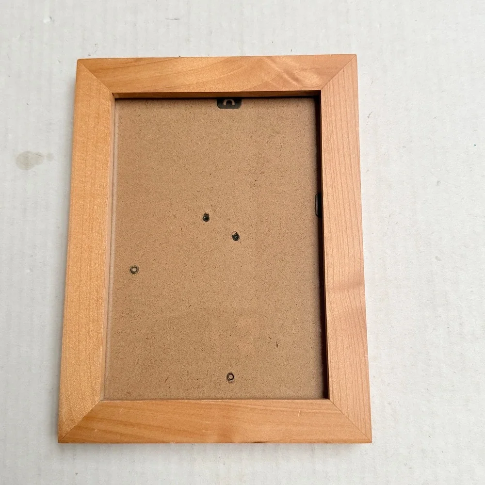 Natural Wood 5x7 Picture Frame Light Tan Minimalist Tabletop Wall Decor Cotage
